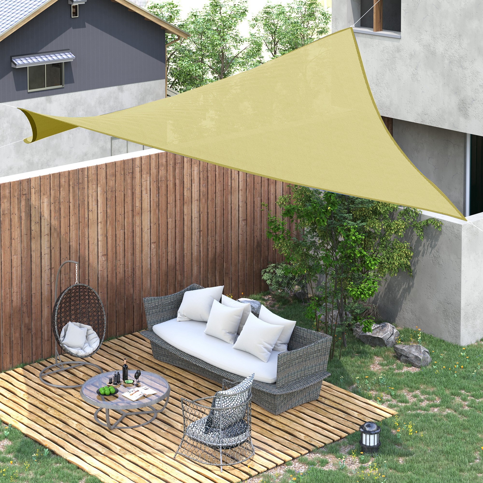 Outsunny Rechteckiges Sonnensegel 4x6m Sonnenschutz Outdoor UV-Schutz für G günstig online kaufen
