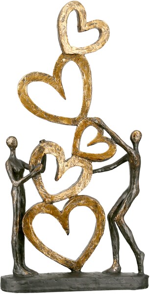 Casablanca by Gilde Dekofigur "Skulptur Herz auf Herz, gold/schwarz" günstig online kaufen