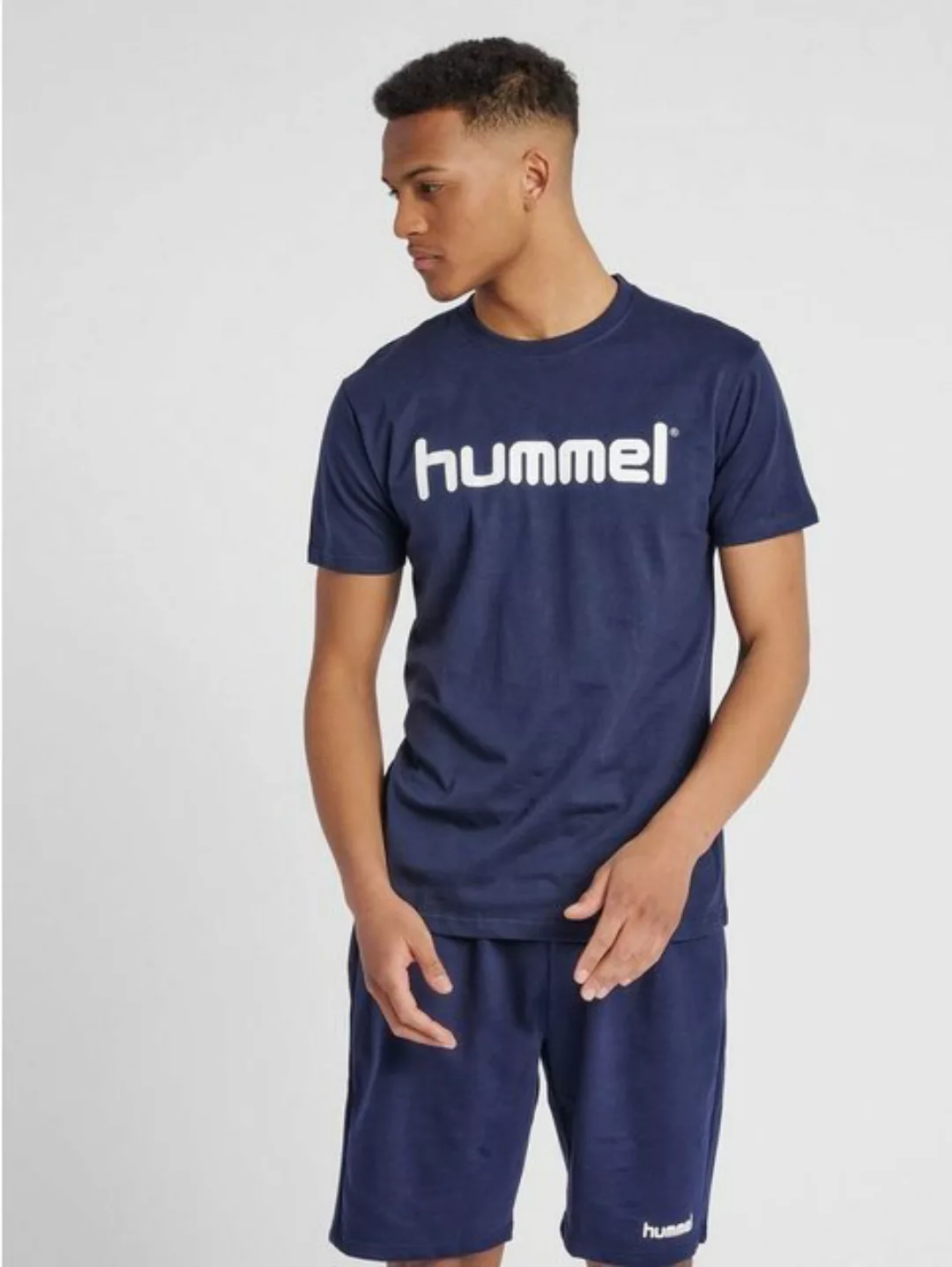 hummel T-Shirt Logo T-Shirt Sport Kurzarm Rundhals Shirt aus Baumwolle HMLG günstig online kaufen