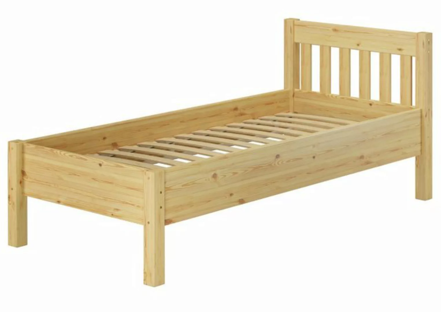 ERST-HOLZ Bett Hohes Massivholzbett Seniorenbett Kiefer massiv 90x200, Kief günstig online kaufen