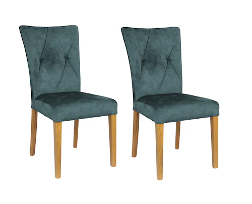Home affaire 4-Fußstuhl »Diamond«, (Set), 2 St., Samtvelours, Sitz und Ruec günstig online kaufen
