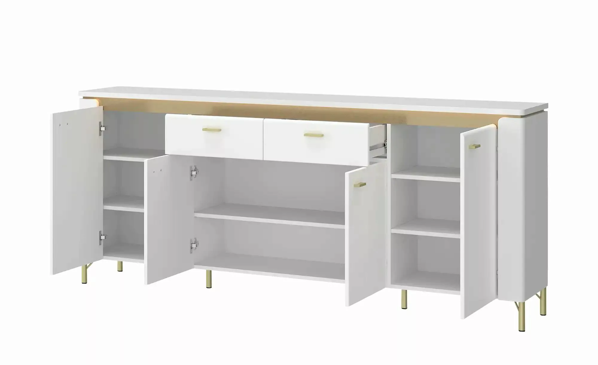 Sideboard mit Softclose Losini ¦ weiß ¦ Maße (cm): B: 200,3 H: 87,3 T: 40 K günstig online kaufen