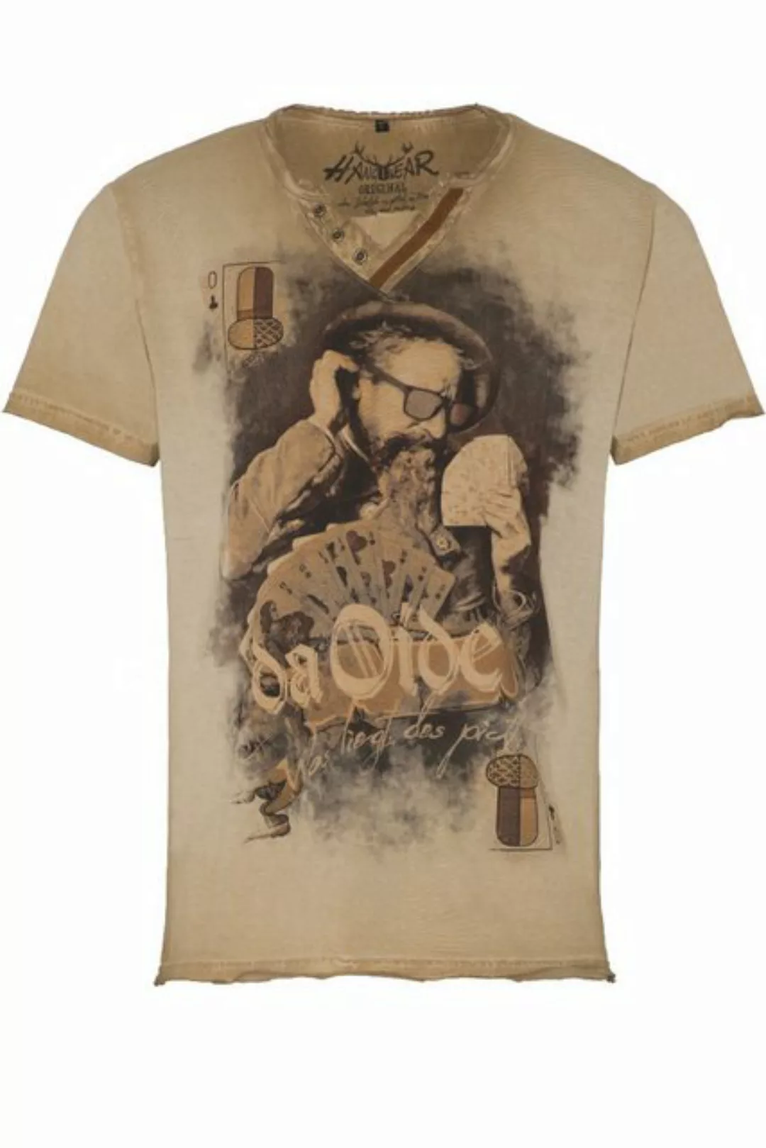 Hangowear Trachtenshirt Trachtenshirt Herren - DA OIDE - hellbraun günstig online kaufen