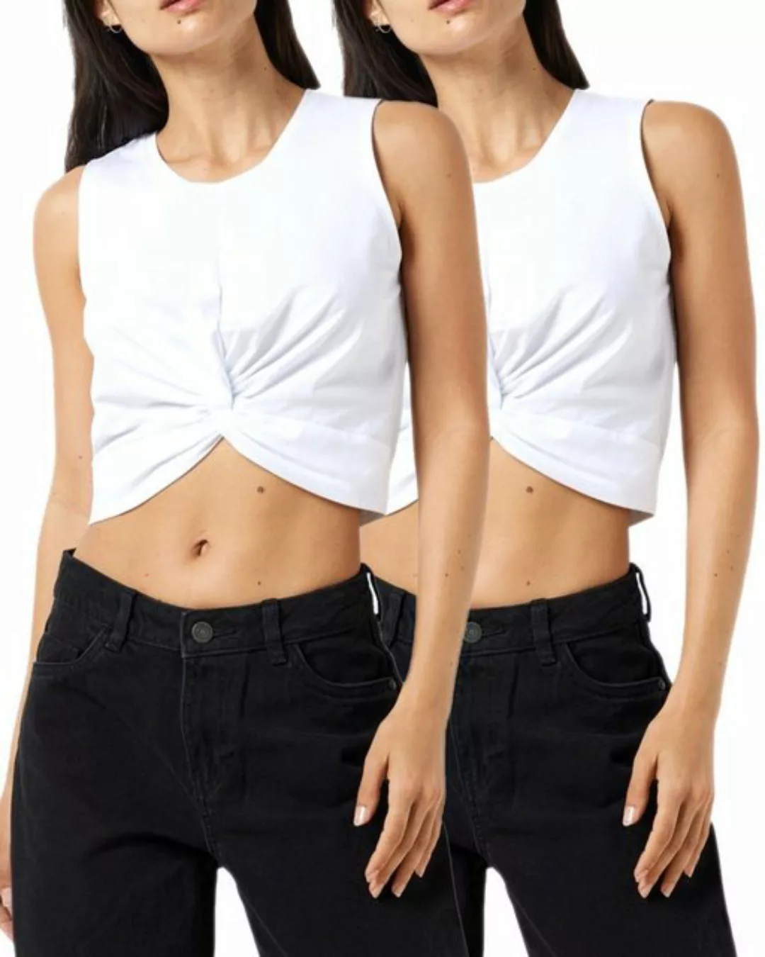 Noisy may Crop-Top (Set) Basic Shirt Unifarben im Doppelpack günstig online kaufen