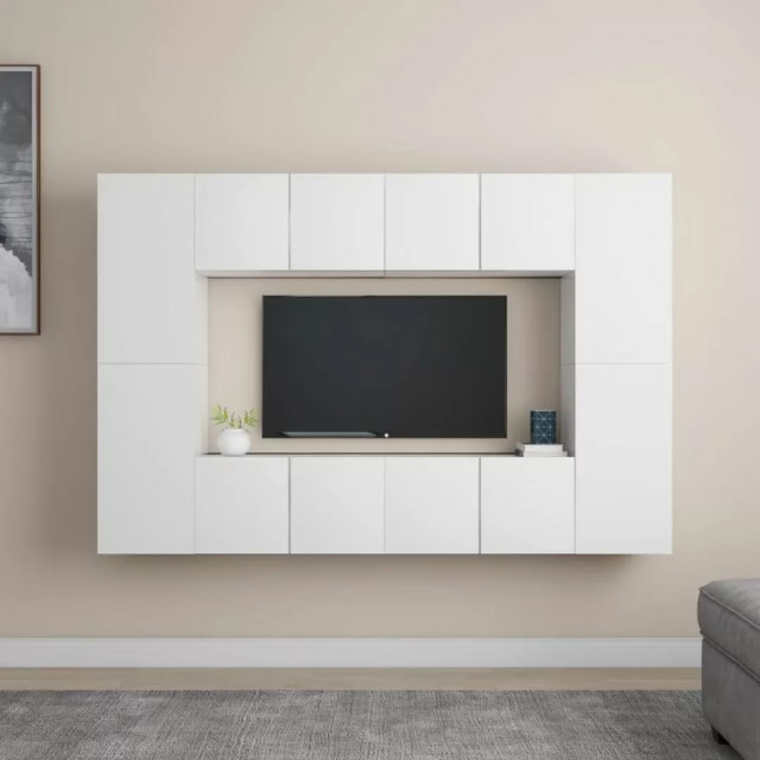 vidaXL TV-Schrank 8-tlg TV-Schrank-Set Weiß Spanplatte günstig online kaufen