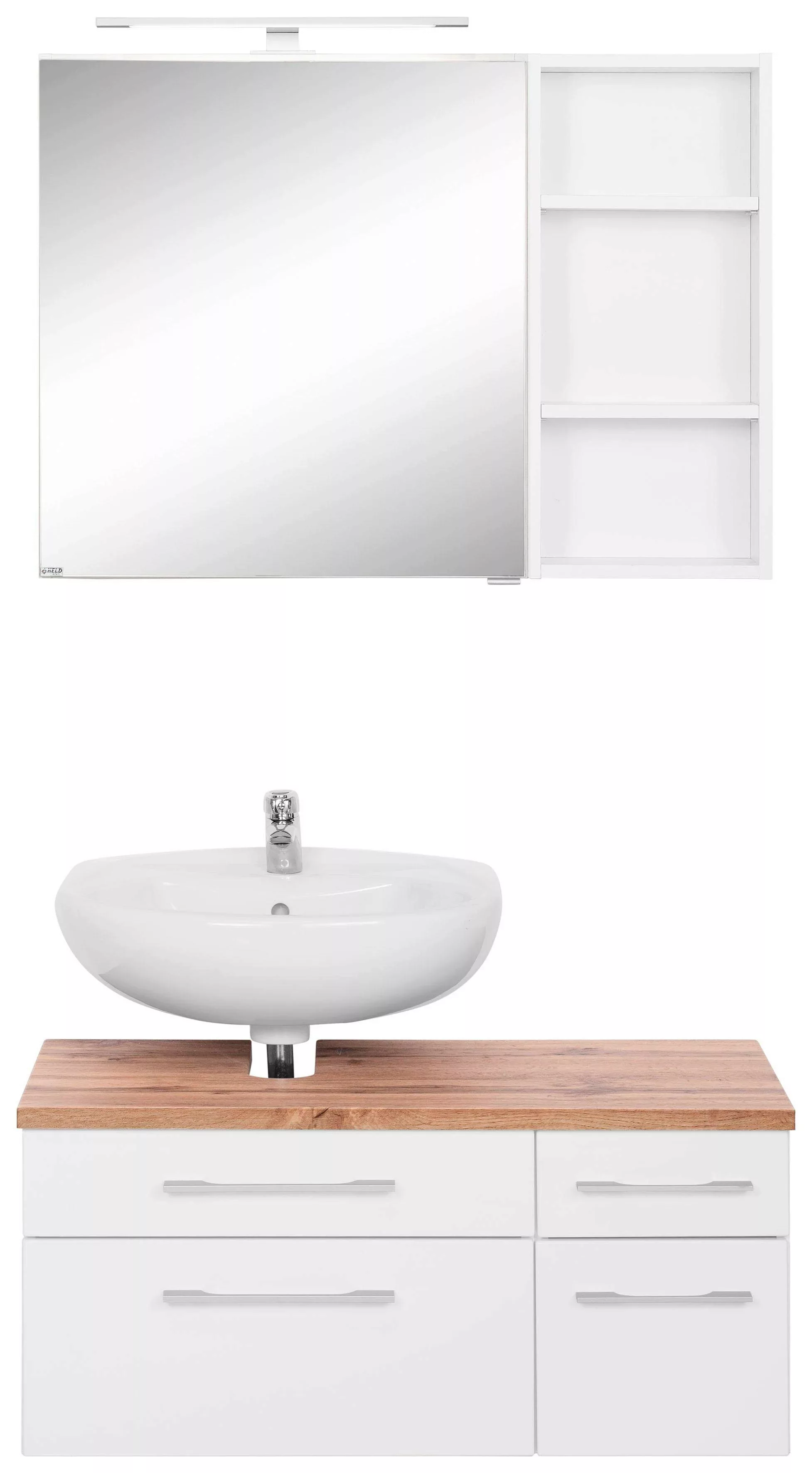 HELD MÖBEL Badmöbel-Set »Davos«, (3 St.), Spiegelschrank, Regal und Waschbe günstig online kaufen
