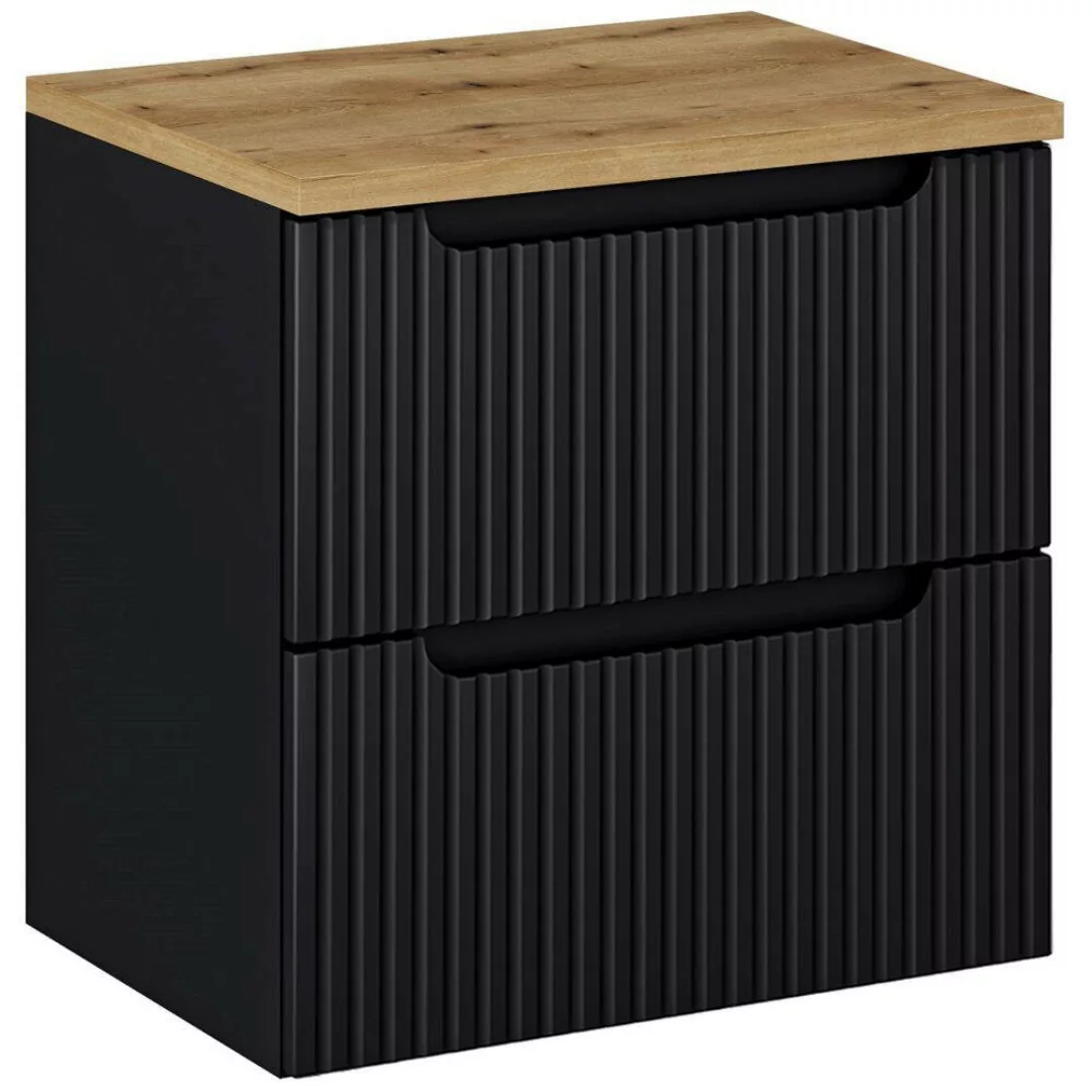 Lomadox Waschbeckenschrank NEWPORT-56-BLACK 60 cm Waschtisch-Unterschrank 4 günstig online kaufen