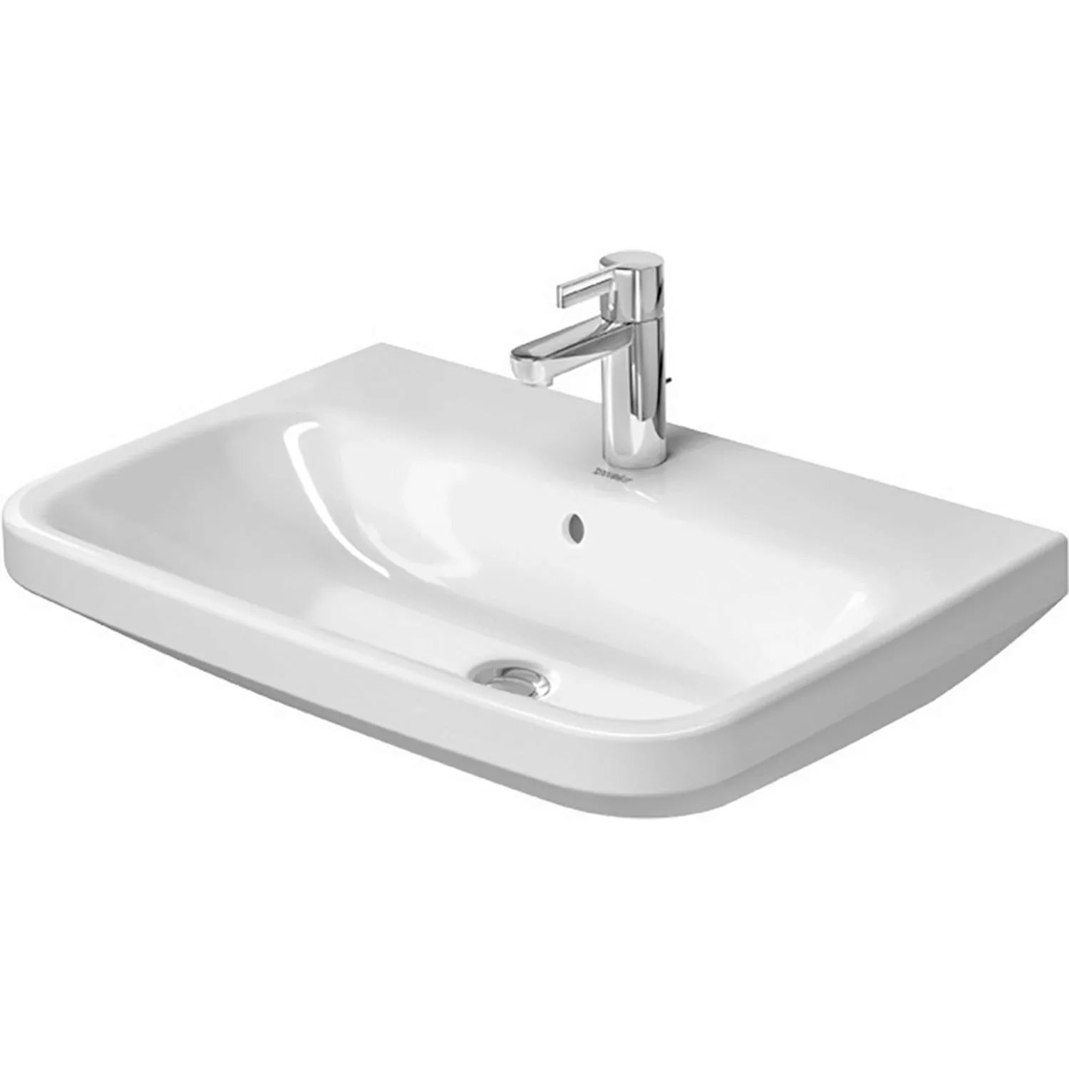 Duravit Waschbecken DuraStyle 65 cm Weiß mit Überlauf 1 Hahnloch günstig online kaufen