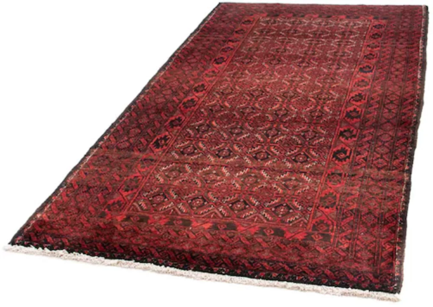 morgenland Wollteppich »Hosseinabad Durchgemustert Rosso 198 x 112 cm«, rec günstig online kaufen
