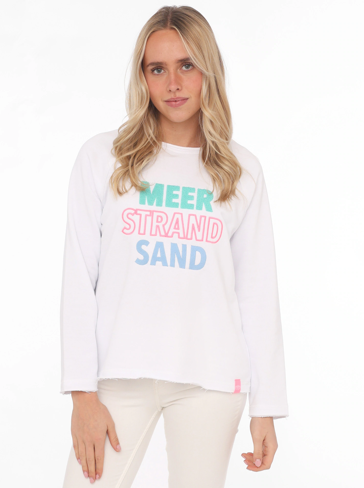 Zwillingsherz Sweater ""Meer Strand Sand"", mit Used-Look Kanten günstig online kaufen