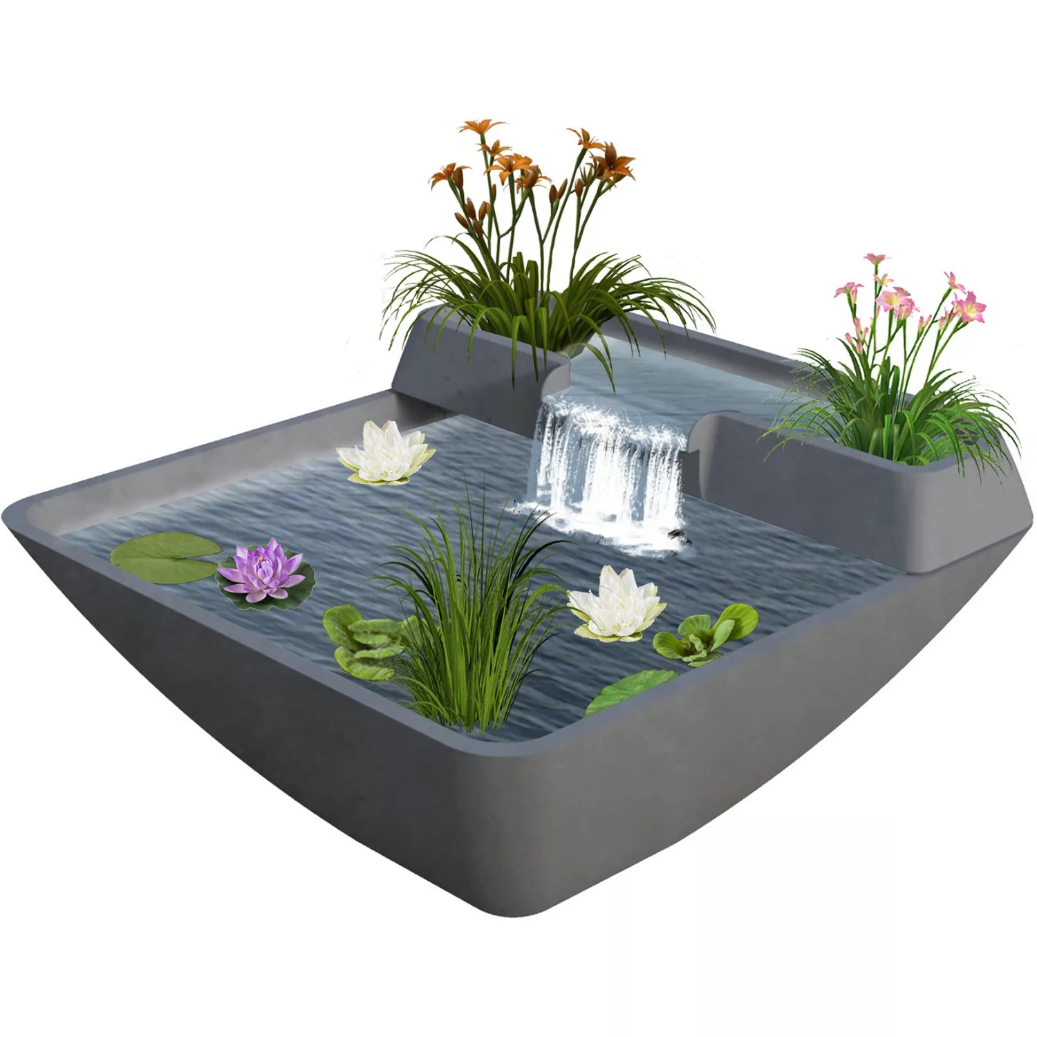 Velda Terrassenteich mit Wasserfall Fountain Pond 75 cm x 75 cm günstig online kaufen