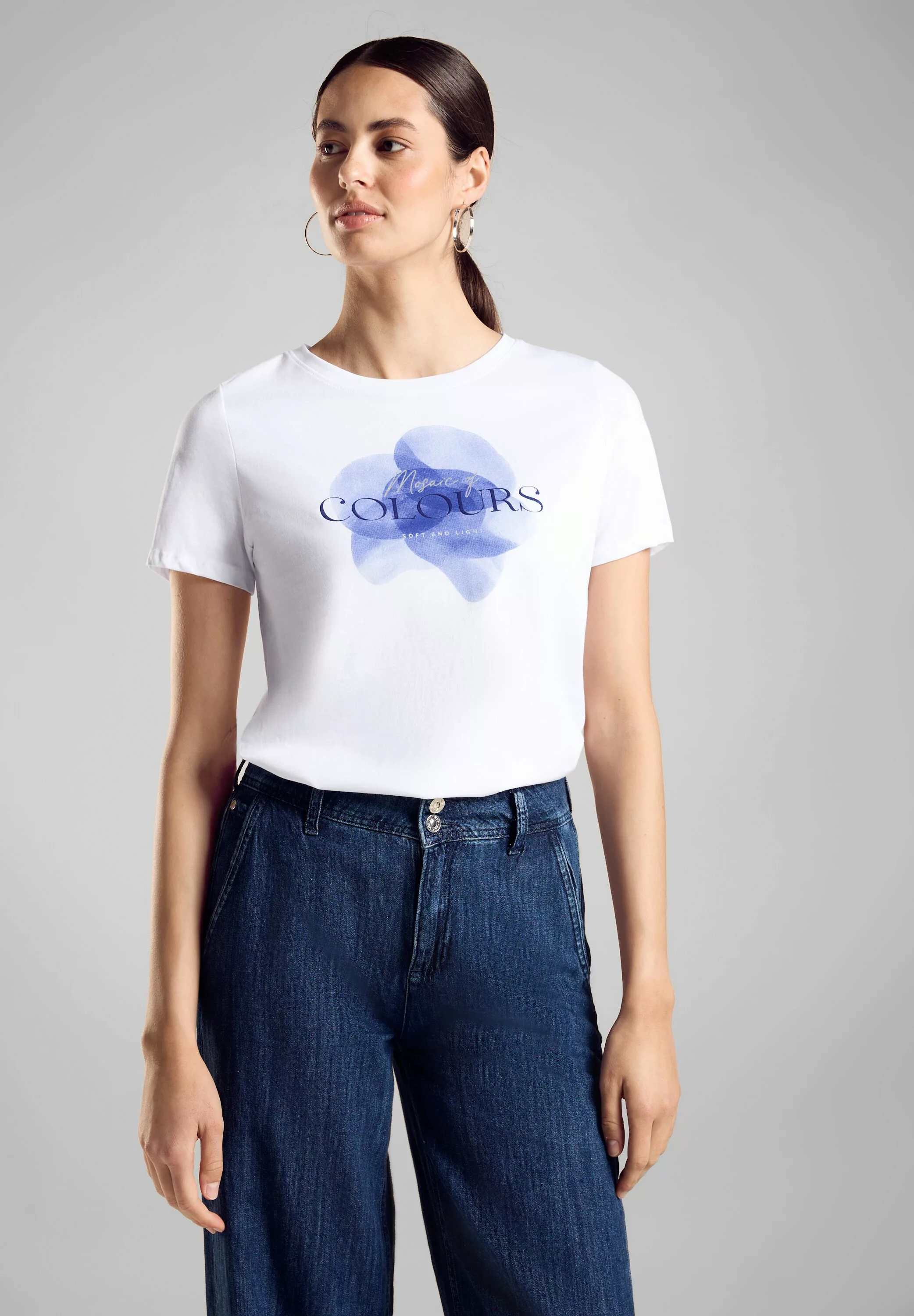 STREET ONE Kurzarmshirt - Damen T-Shirt mit Frontprint - Shirt günstig online kaufen