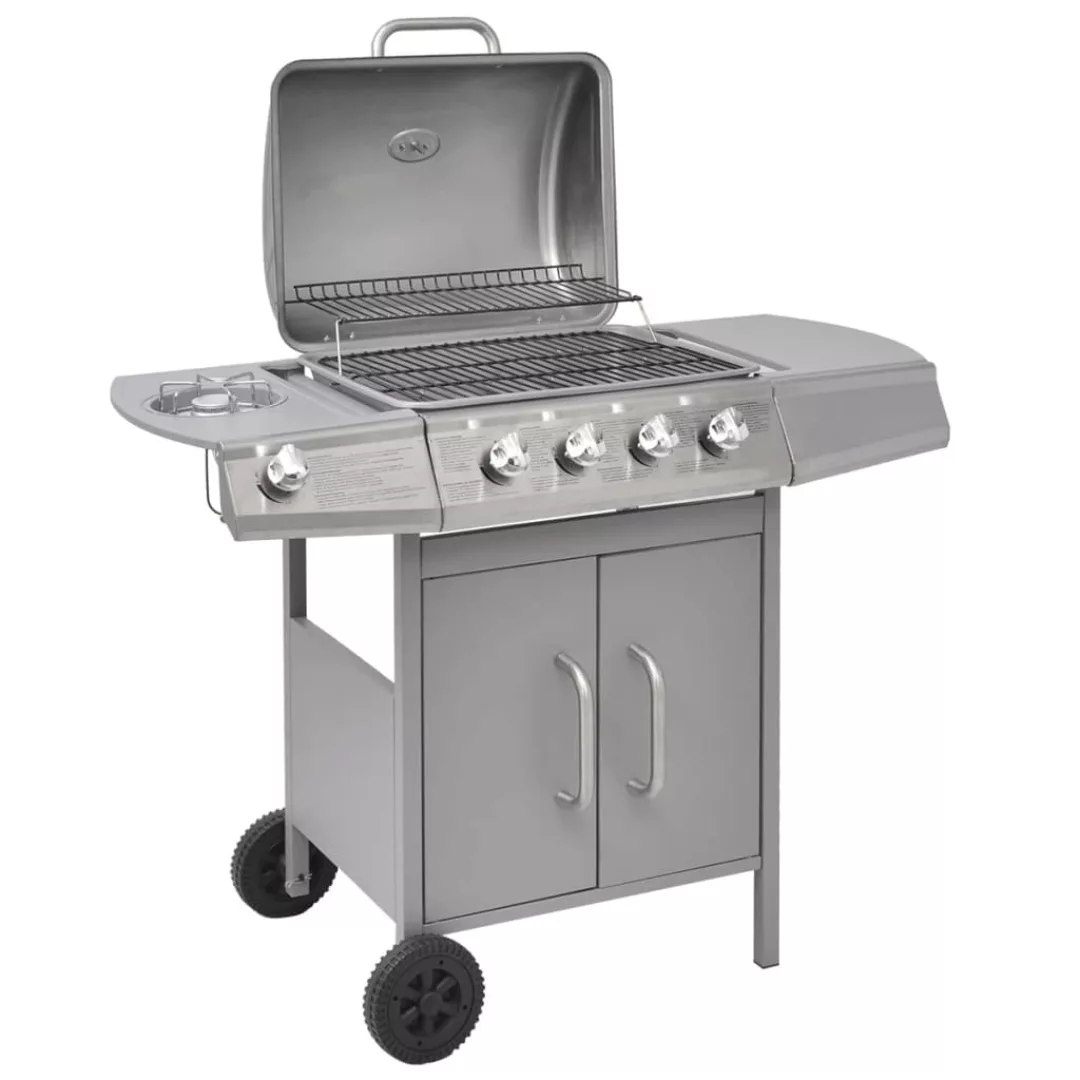 Gasgrill 4+1 Brenner Silbern günstig online kaufen