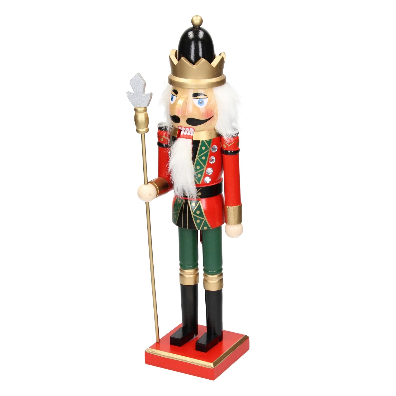 ECD Germany Nussknacker Figur Soldat 25cm Schwarze Krone Zepter Holz Handbe günstig online kaufen