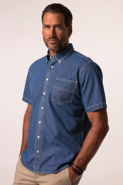 JP1880 Kurzarmhemd Jeanshemd Halbarm Buttondown-Kragen Modern Fit günstig online kaufen