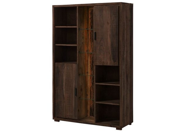 Massivmoebel24 Dreh-/Schwebetürenschrank (Schrank Akazie 118x40x180 dunkelb günstig online kaufen