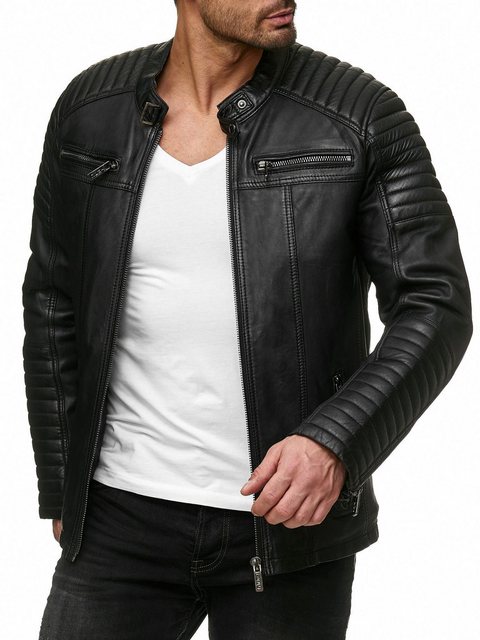 RedBridge Lederimitatjacke mit gesteppten Schulterdetails im Bikerstil günstig online kaufen