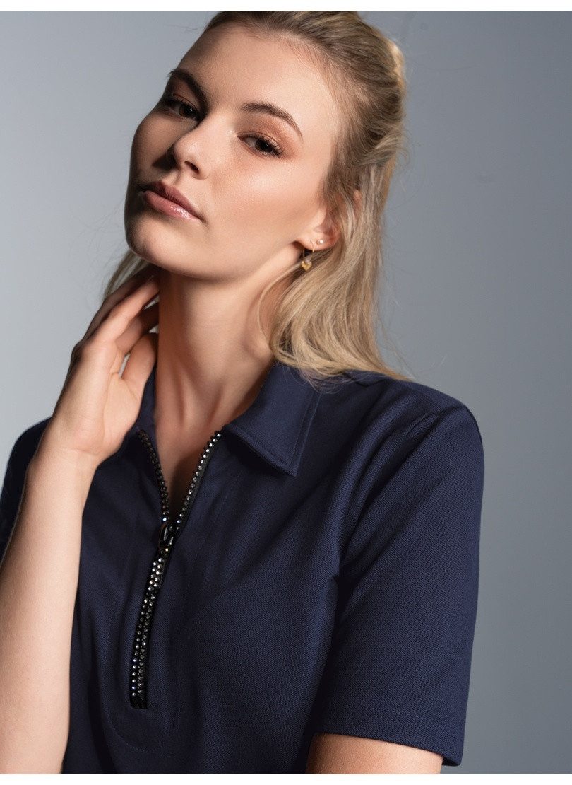 Trigema Poloshirt "TRIGEMA Slim Fit Poloshirt mit Kristallsteinen", (1 tlg. günstig online kaufen
