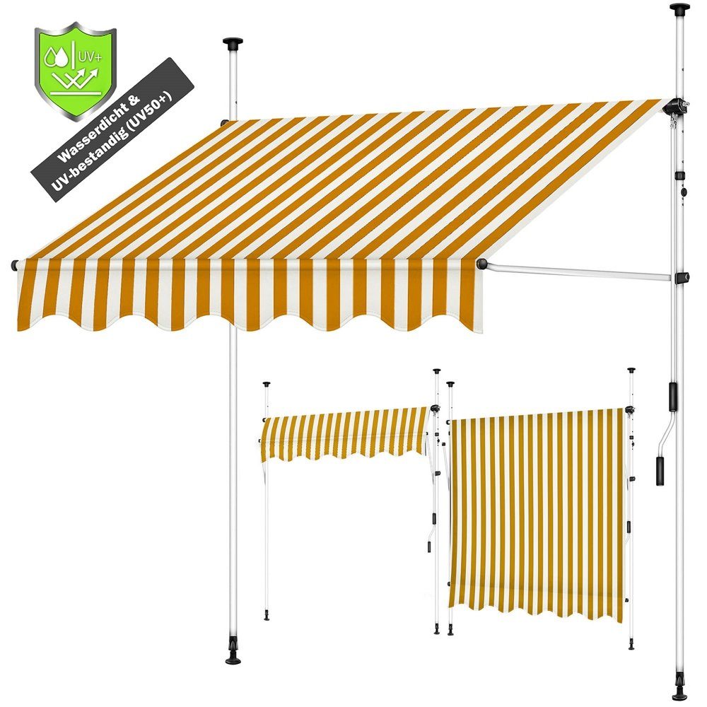 Mucola Klemmmarkise LED Klemmmarkise 150-400cm Balkon günstig online kaufen