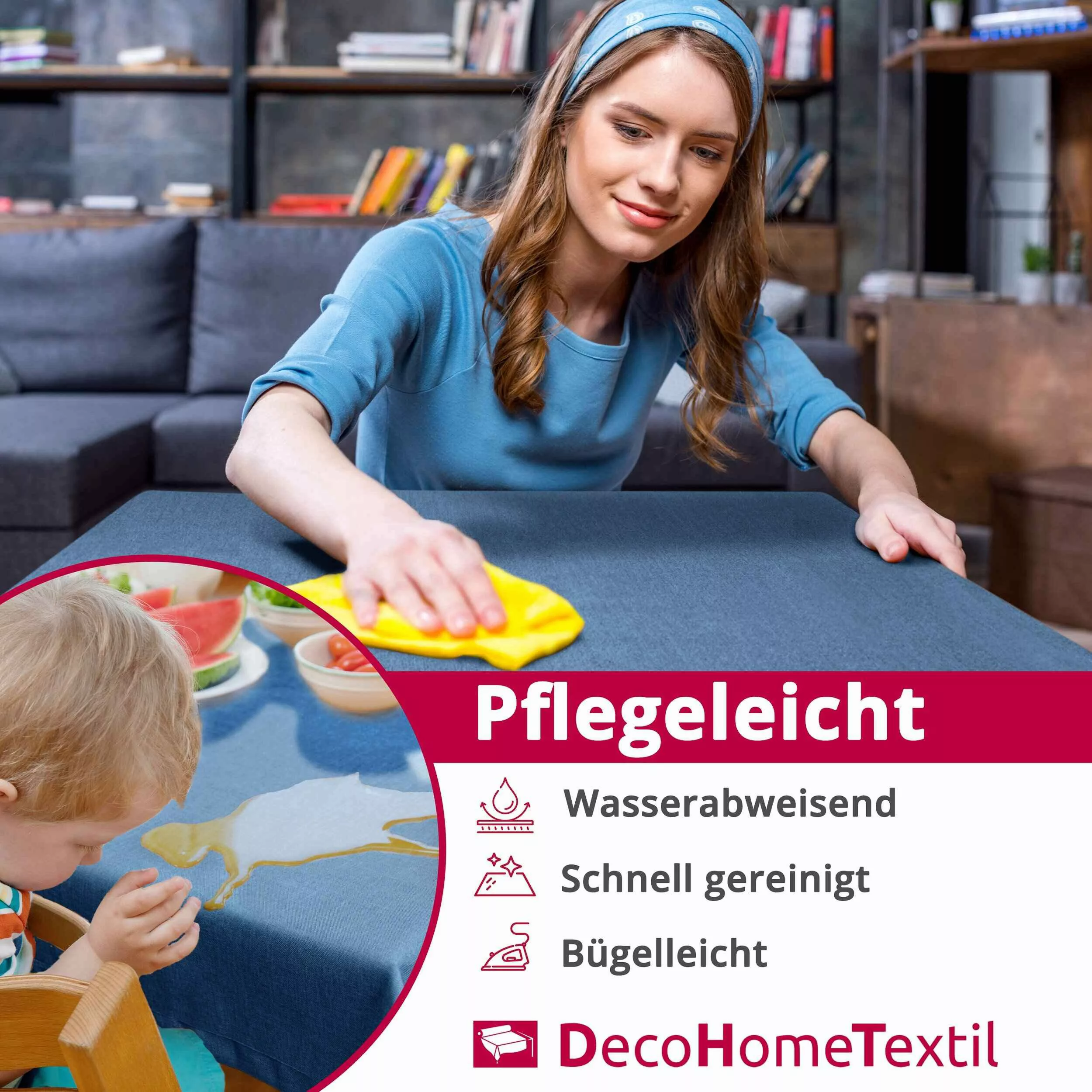 DecoHomeTextil Heimtextilmanufaktur Tischdecke Leinen Optik Tischdecke günstig online kaufen