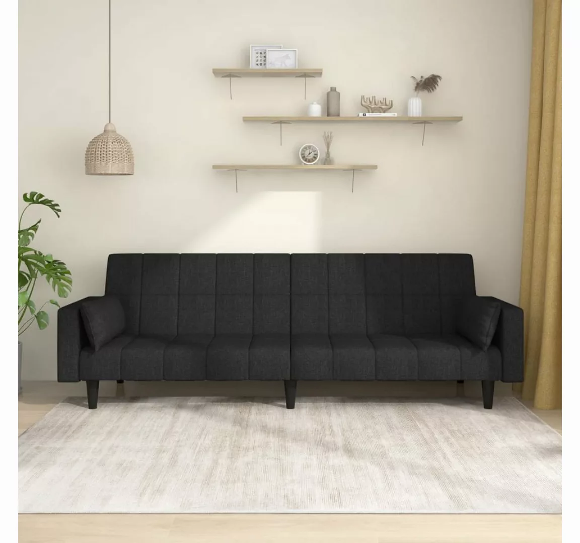 vidaXL Sofa Schlafsofa 2 Sitzer Sofa mit Schlaffunktion Stoff, Schwarz günstig online kaufen