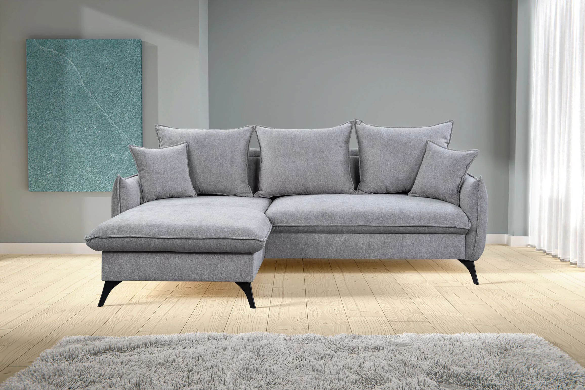 WERK2 Ecksofa "Modica L-Form", Minimalistisches Ecksofa mit Schlaffunktion günstig online kaufen