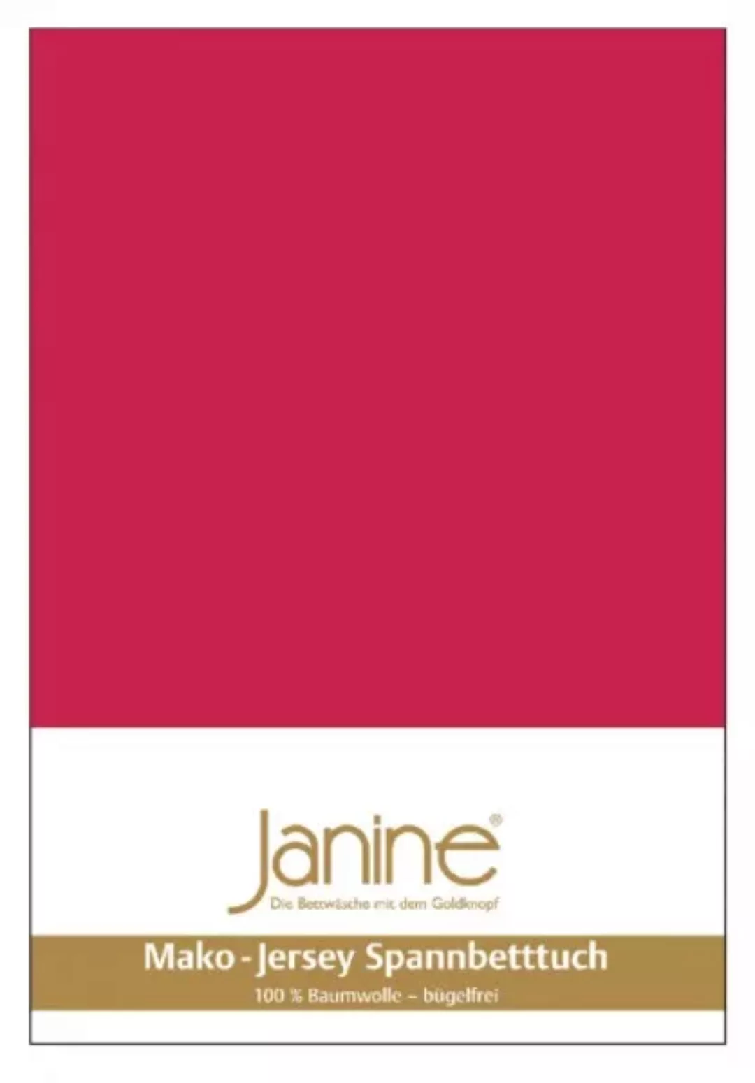 Janine Janine Spannbetttuch Mako-Feinjersey 5007 rot (61) Größe:  100x200 c günstig online kaufen