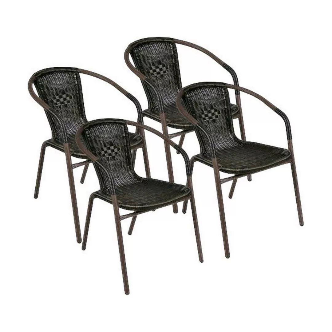 VCM Bistrostuhl dunkelbraun Polyrattan B/H/L: ca. 53x60x73 cm günstig online kaufen