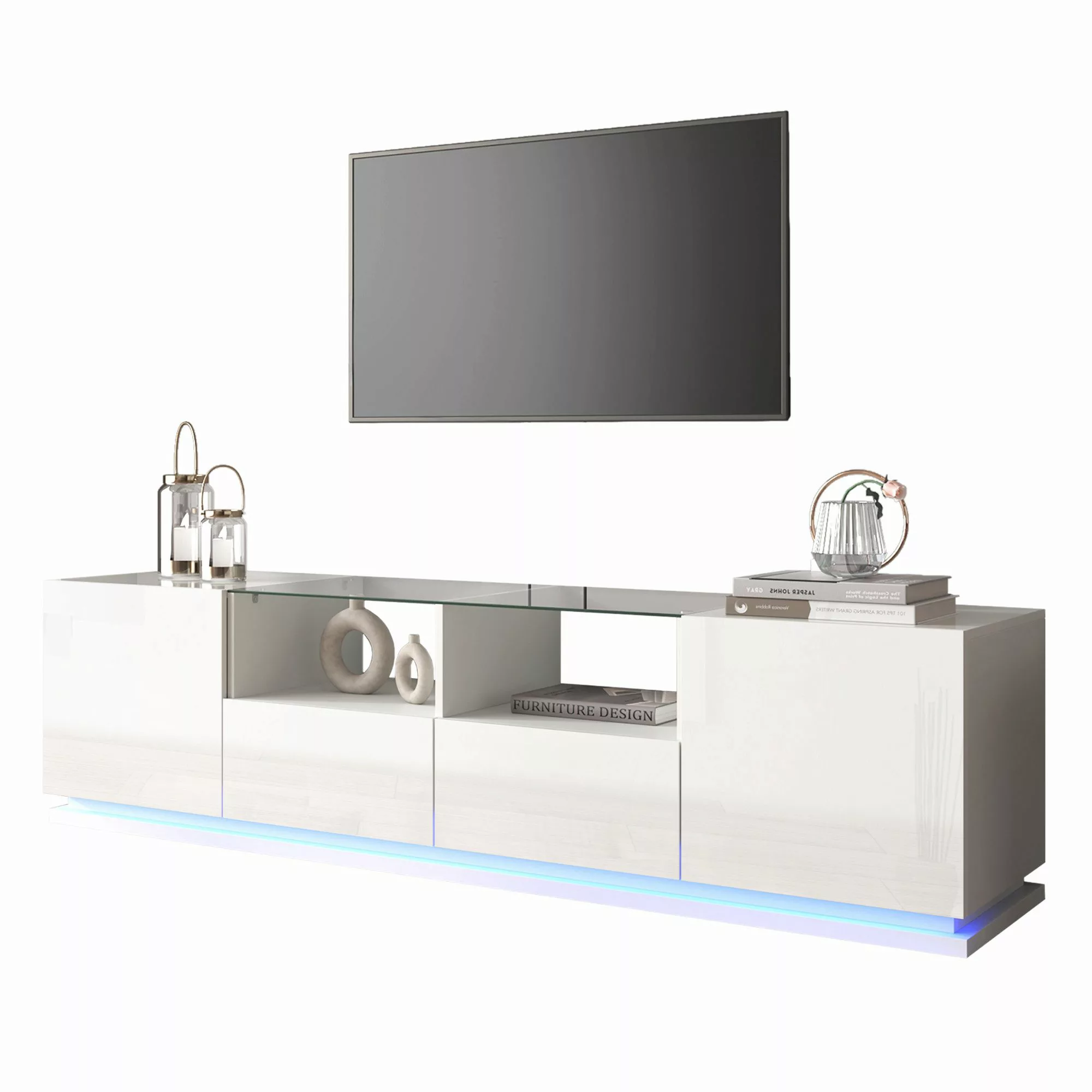 Merax Lowboard Hochglanz TV-Schrank mit LED, günstig online kaufen