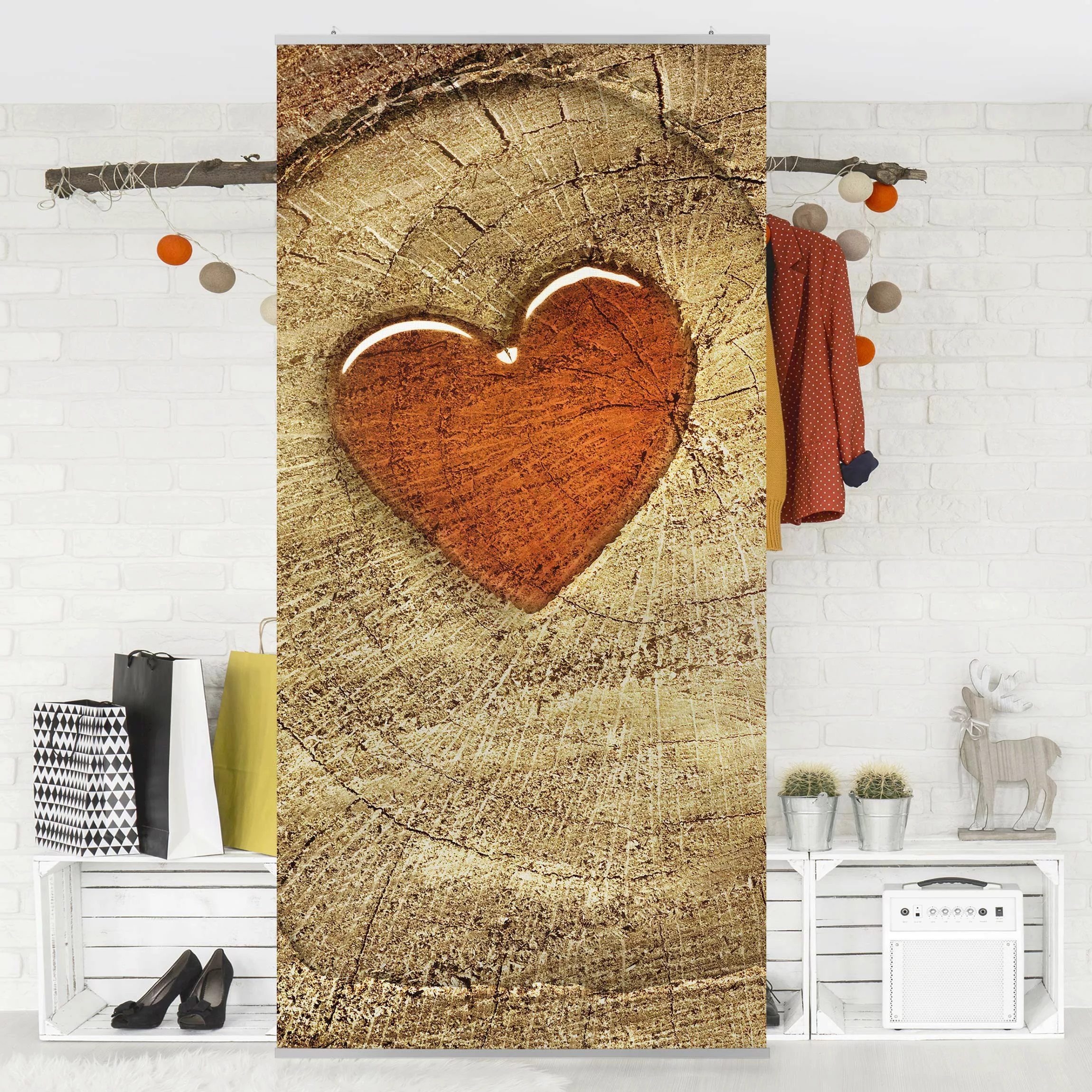 Raumteiler Holzoptik No.41 Natural Love Panorama günstig online kaufen