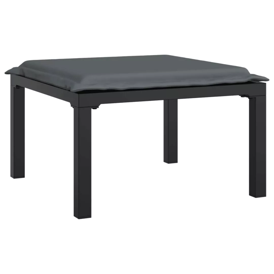 vidaXL Sofaelement Gartenhocker mit Kissen Schwarz günstig online kaufen