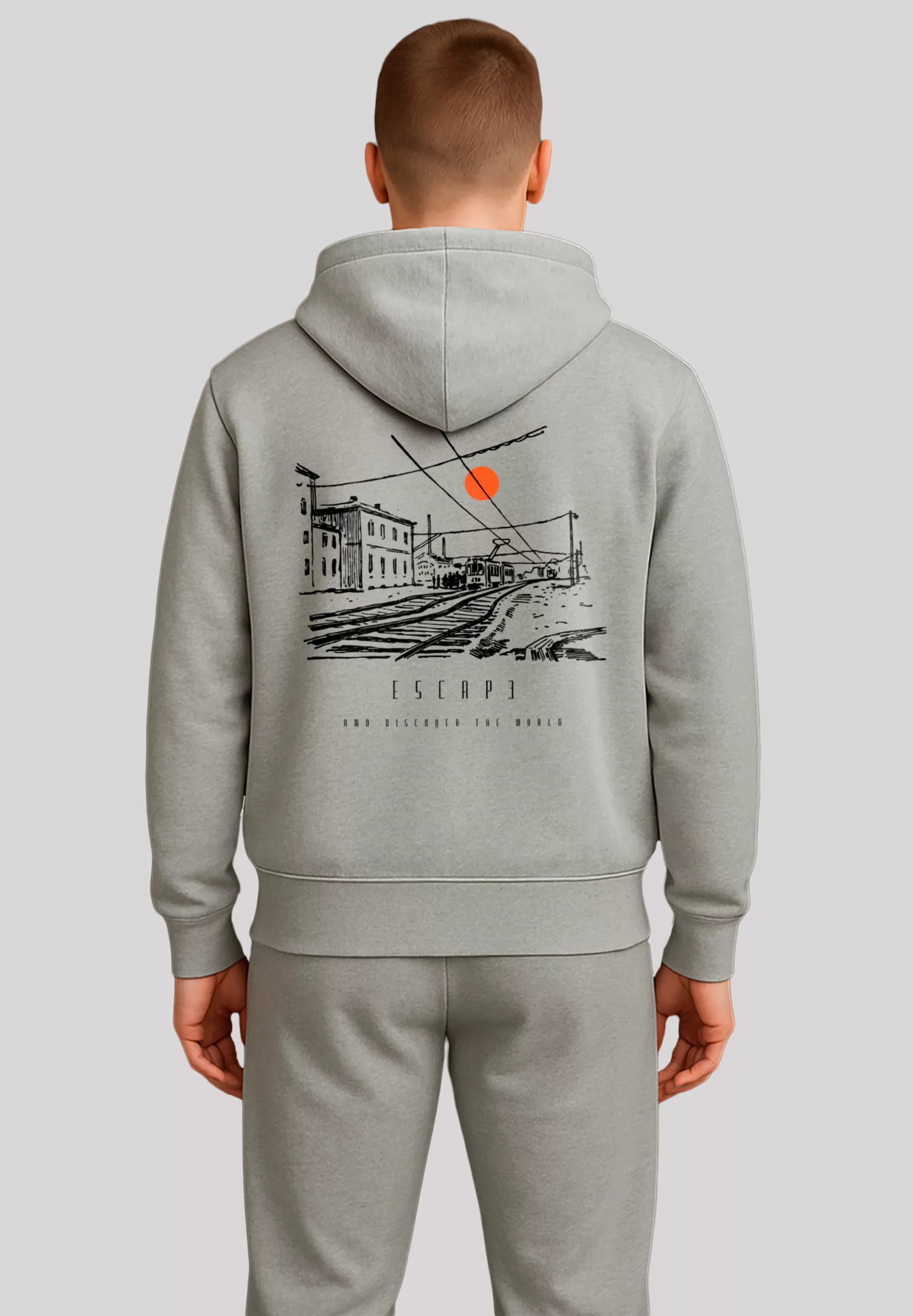 F4NT4STIC Kapuzenpullover "Escape Discover the World Town Train Station", P günstig online kaufen