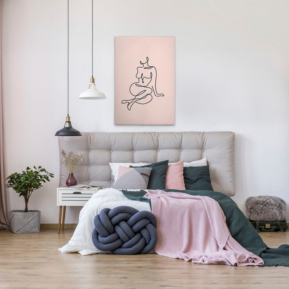 A.S. Création Leinwandbild "Bodyline 1 - Wandbild Creme Schwarz Rosa Keilra günstig online kaufen