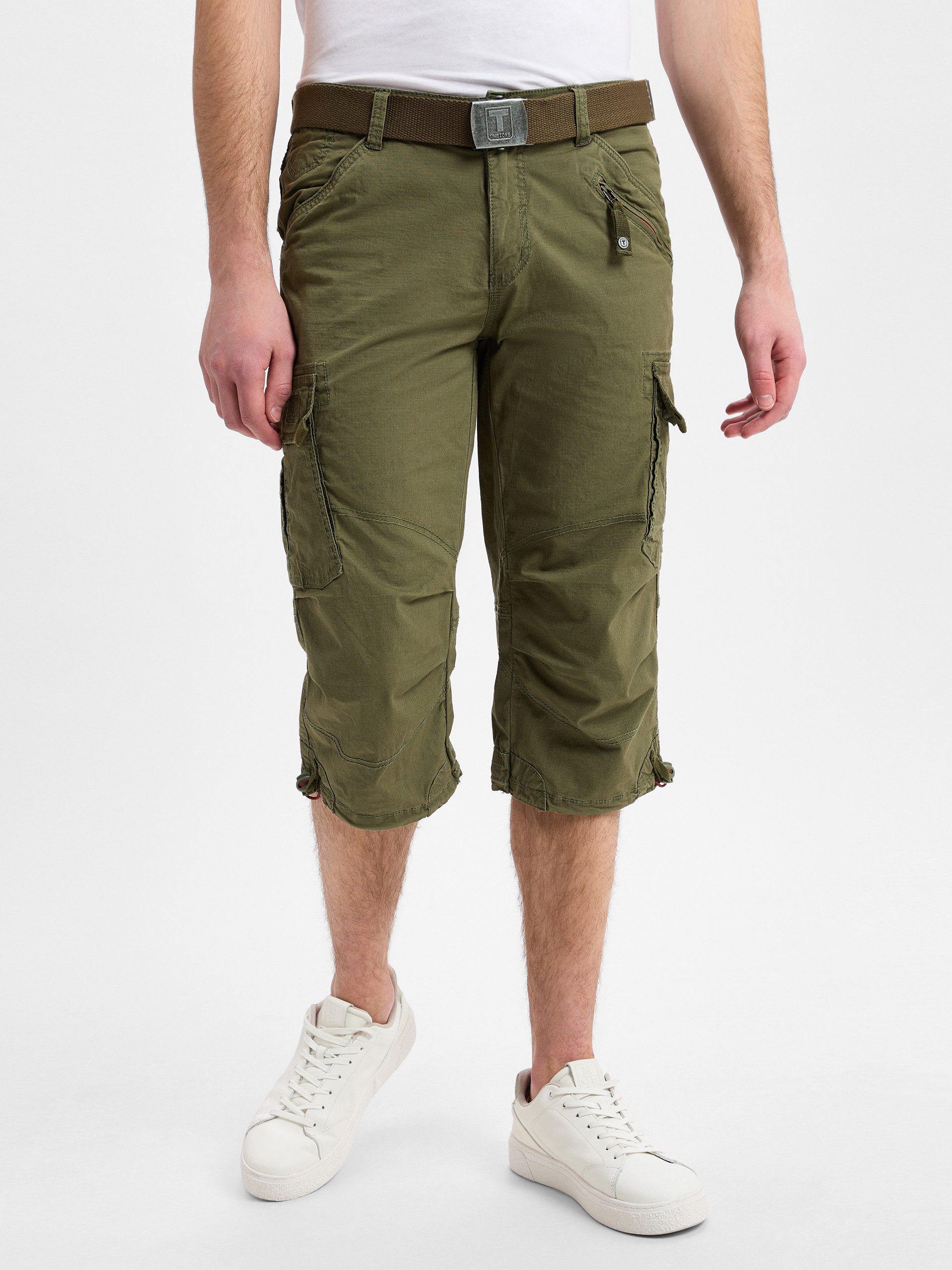 Timezone Herren 3/4 Cargo Hose LOOSE MILESTZ SHORT Mid Waist Loose Fit - Ol günstig online kaufen