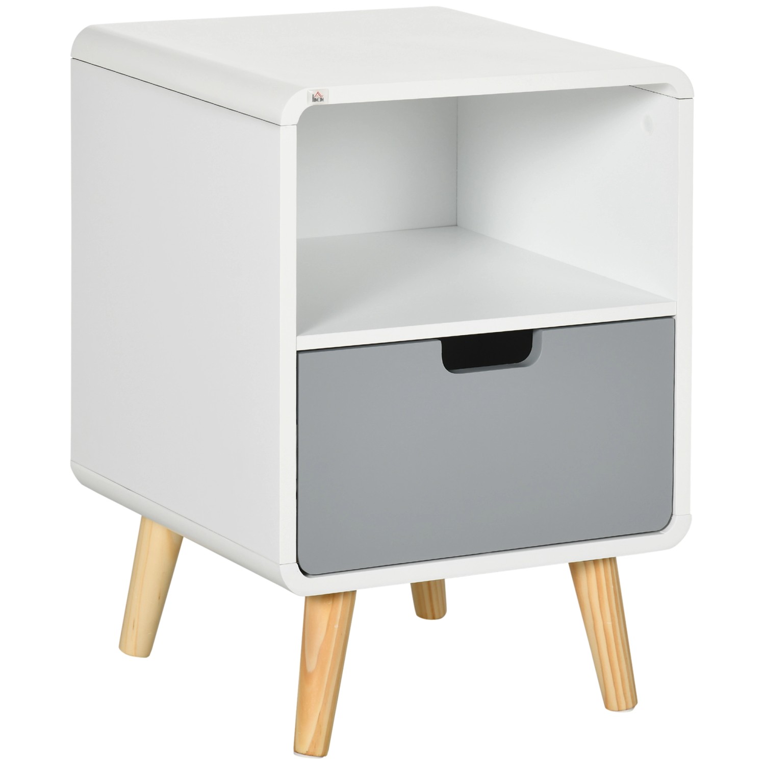 HOMCOM Nachttisch mit Schublade Offenem Fach Weiß  40 x 38 x 58 cm günstig online kaufen
