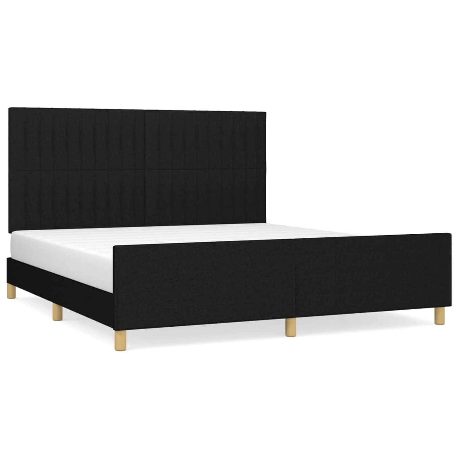 vidaXL Bettgestell Bettrahmen mit Kopfteil Schwarz 160x200 cm Stoff Bett Be günstig online kaufen