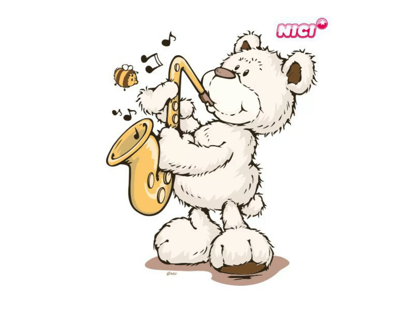 Wandtattoo Kinderzimmer NICI - Classic Bear - Bär spielt Saxophon günstig online kaufen