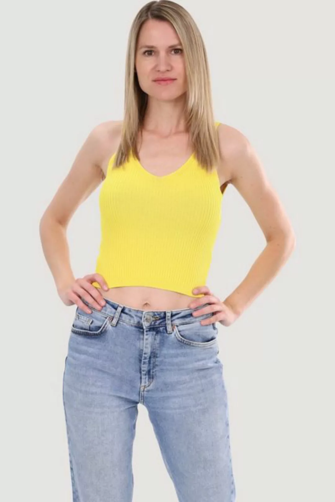 malito more than fashion Stricktop 3002 Tank Crop Top in Rippstruktur Einhe günstig online kaufen