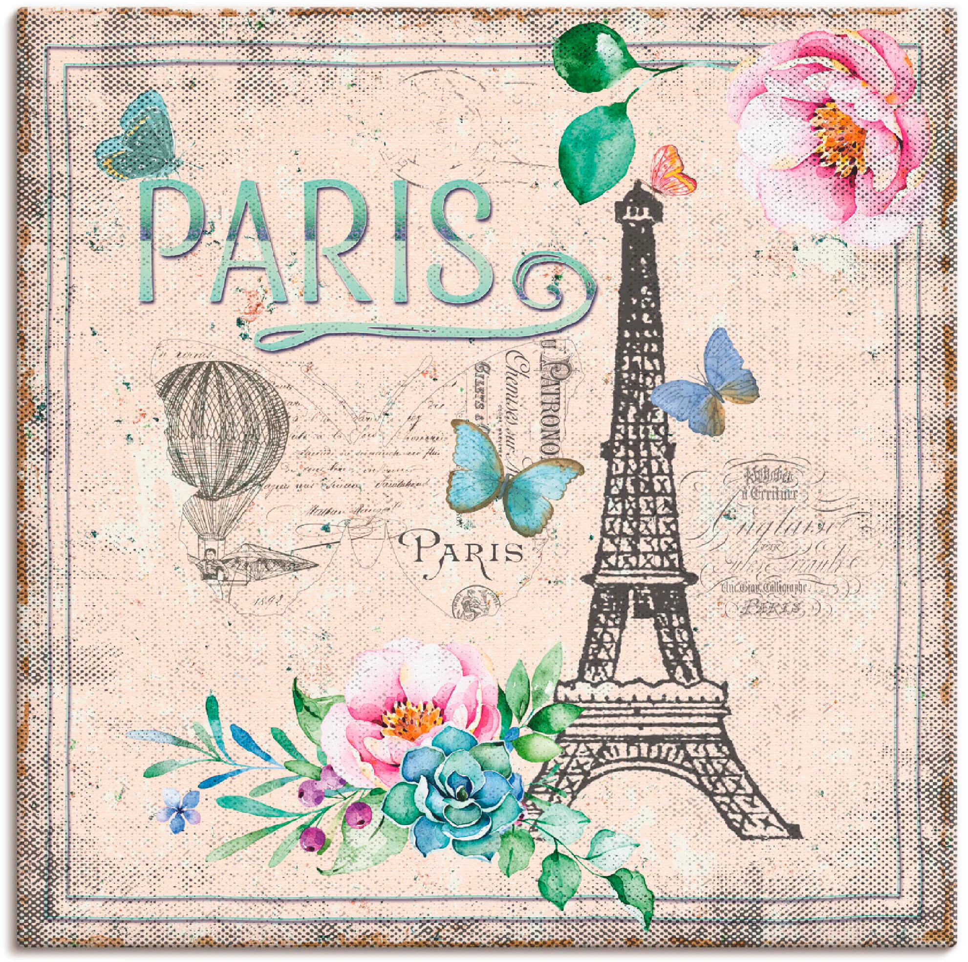 Artland Leinwandbild »Paris - meine Liebe«, Gebäude, (1 St.), auf Keilrahme günstig online kaufen