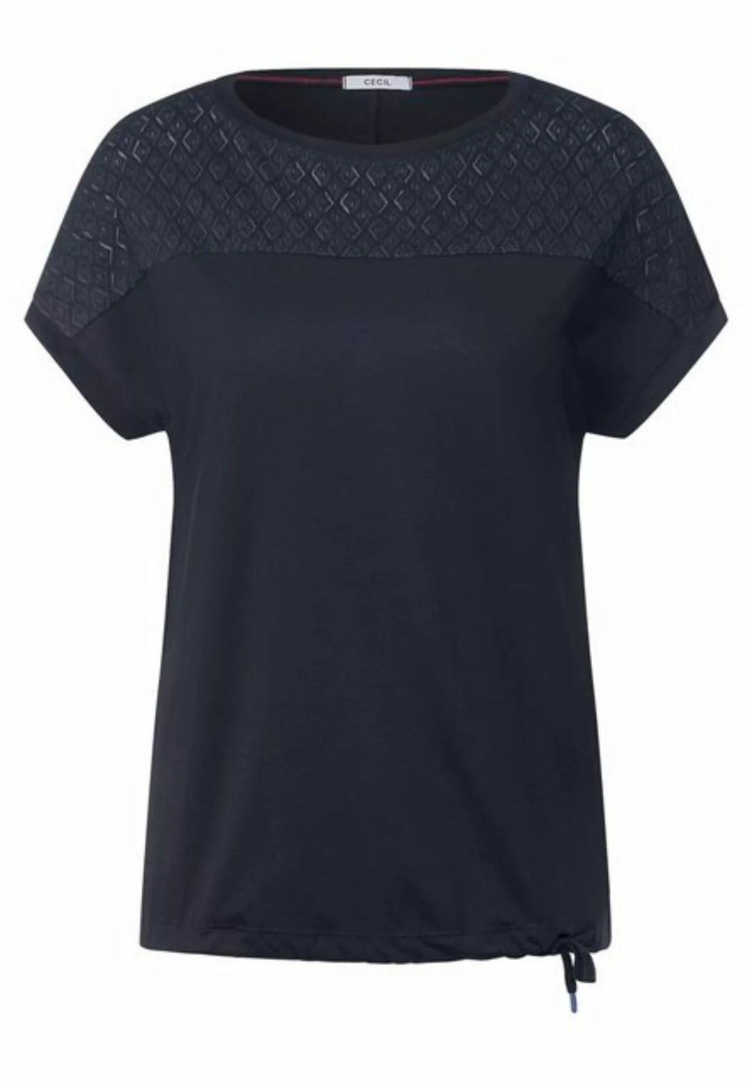 Cecil T-Shirt, mit dem unifarbenen Schulterdetail günstig online kaufen