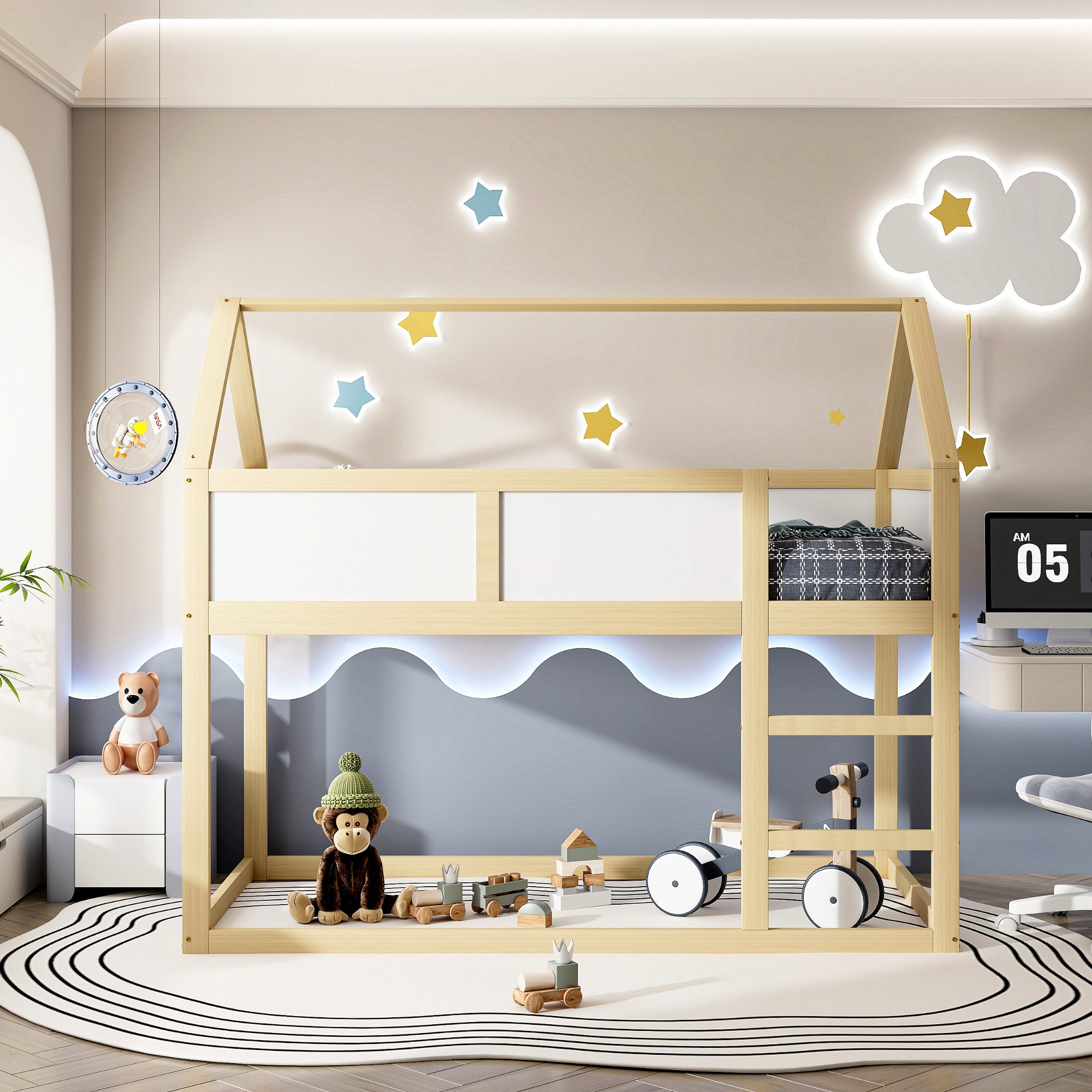 Flieks Etagenbett, Hochbett Kinderbett Einzelbett 90x200cm günstig online kaufen