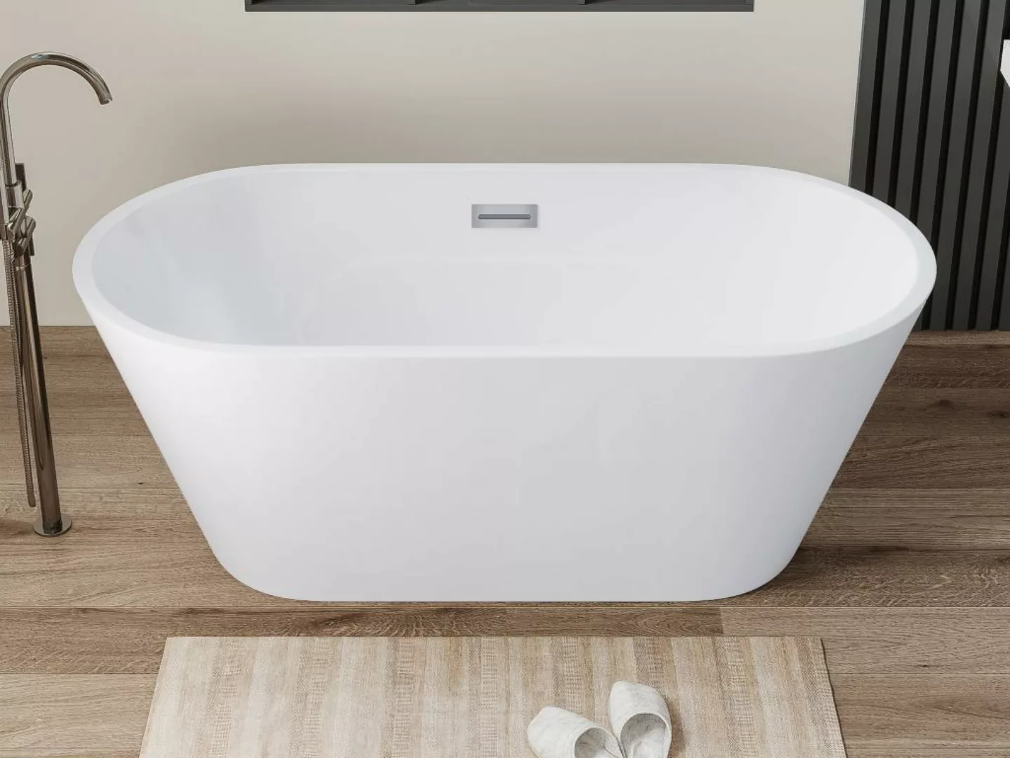 Freistehende Badewanne - 201 L - 150 x 70 x 85 cm - Weiß - TWIGGY günstig online kaufen