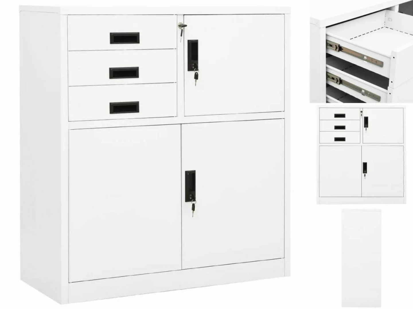 vidaXL Aktenschrank Büroschrank Weiß 90x40x102 cm Stahl günstig online kaufen