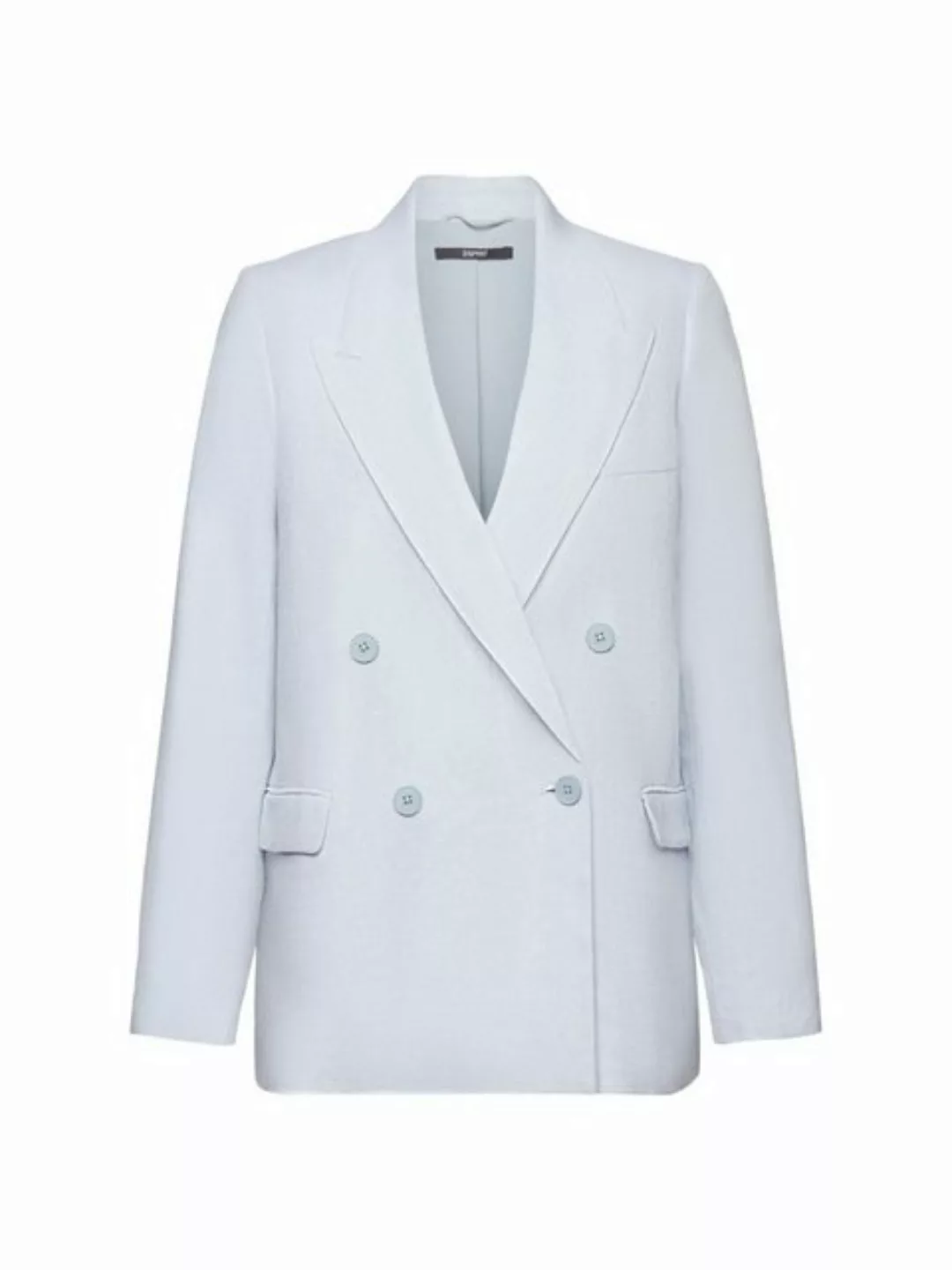 Esprit Collection Longblazer Zweireihiger Blazer aus Baumwolle-Leinen-Mix günstig online kaufen