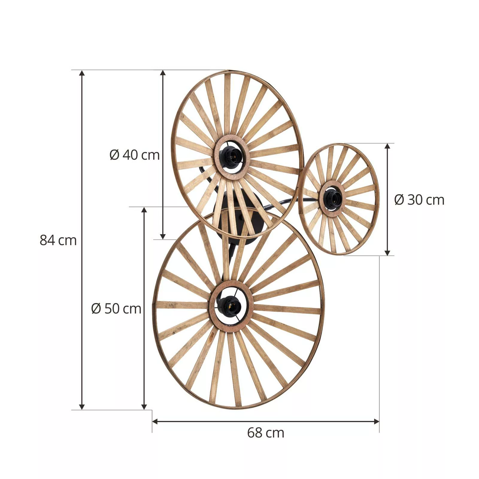 Lindby Wandleuchte Evandor, naturfarben, Bambus, 3-flg., E27 günstig online kaufen