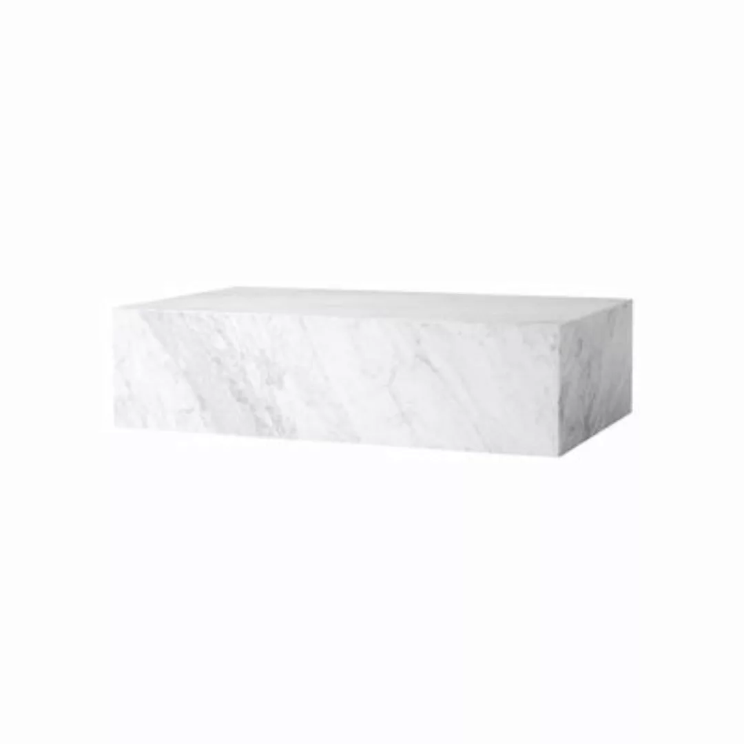 Menu - Plinth Low Beistelltisch - weiß/Carrara/BxHxT 100x27x60cm günstig online kaufen
