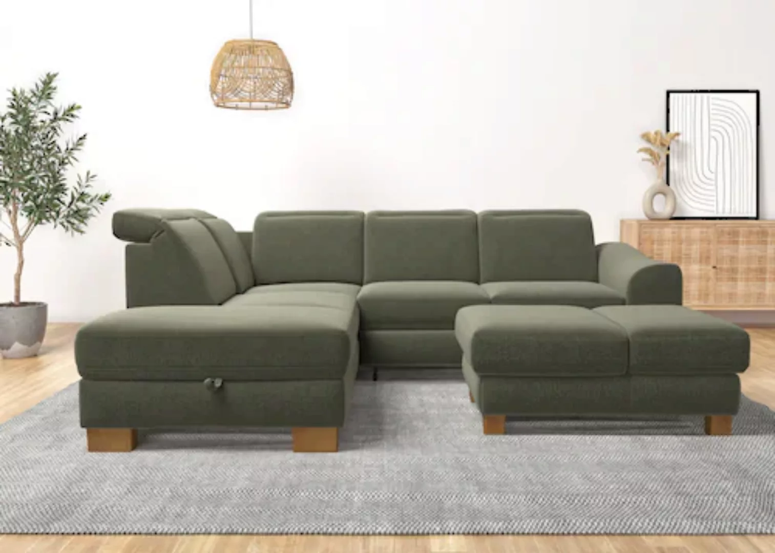 Home affaire Ecksofa »Dundee L-Form«, wahlweise mit Kopfteilverstellung und günstig online kaufen