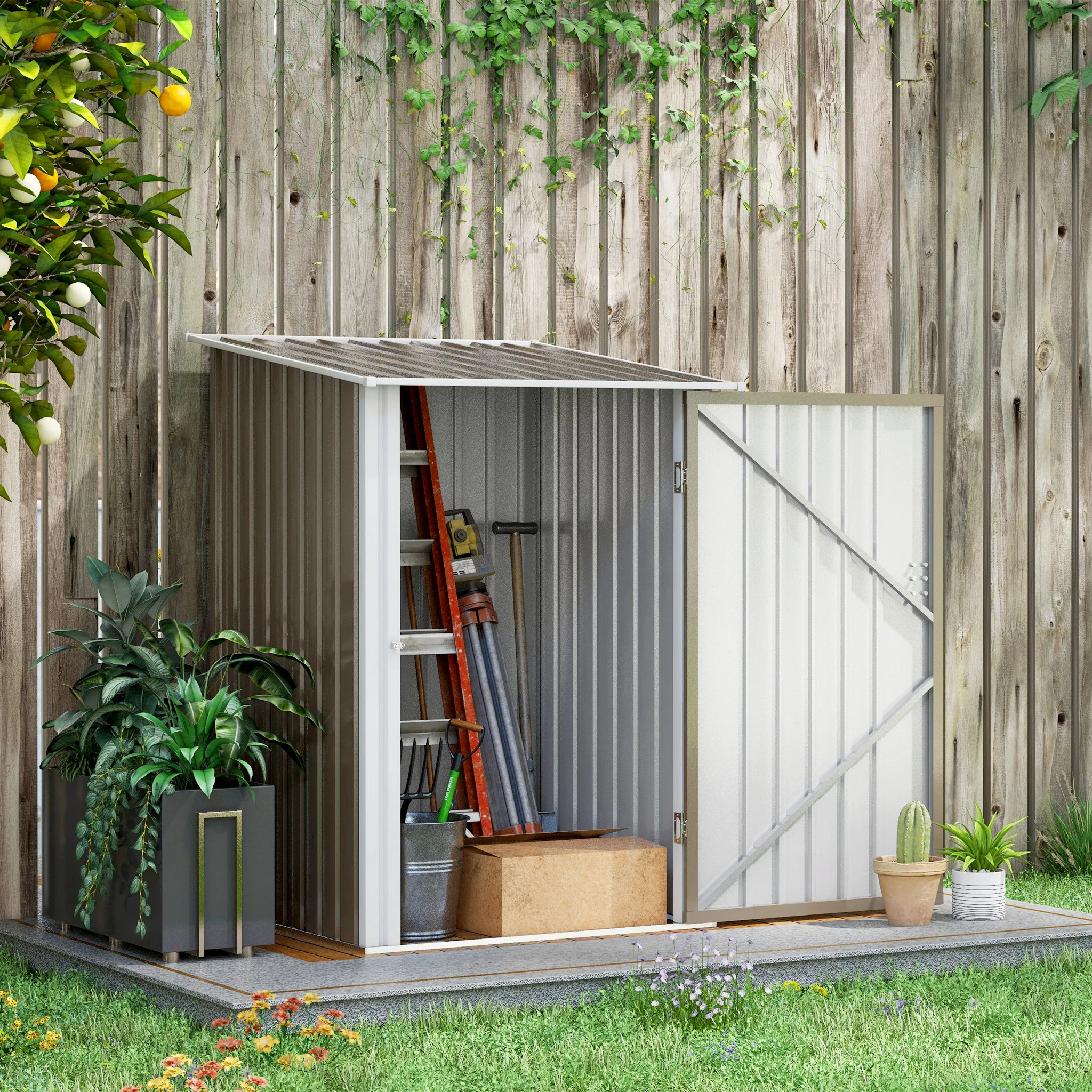 Outsunny Gartenhaus 1m² - Geräteschuppen - abschließbare Tür - Maße 1L x 1, günstig online kaufen