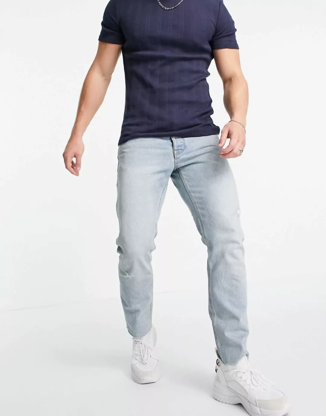 ASOS DESIGN – Cone Mill American Classic – Klassische Denim-Jeans mit schma günstig online kaufen