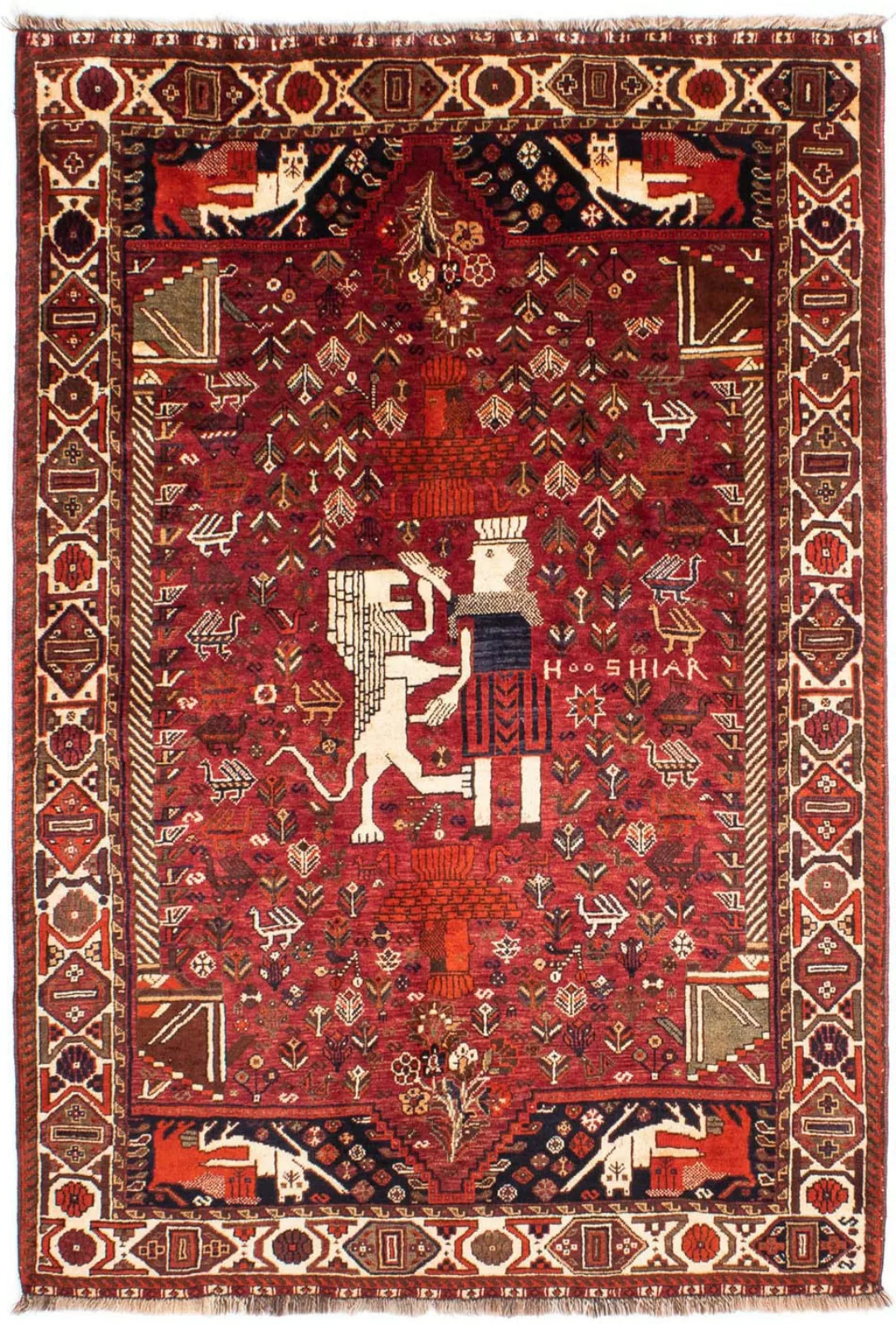 morgenland Orientteppich »Perser - Nomadic - 220 x 145 cm - dunkelrot«, rec günstig online kaufen